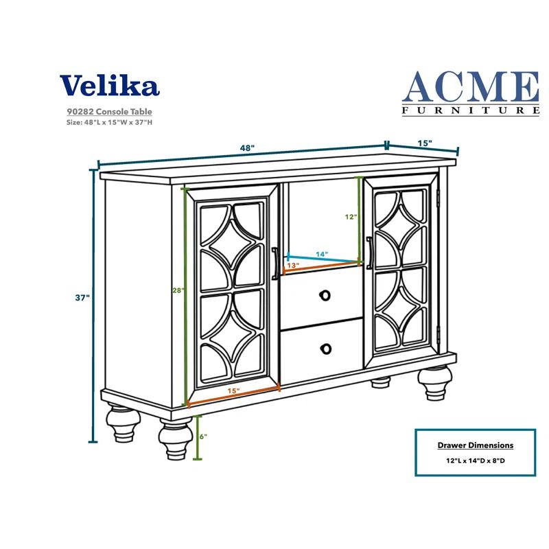 NTYUNRR Velika 48'' Solid Wood Console Table with 2 Drawers