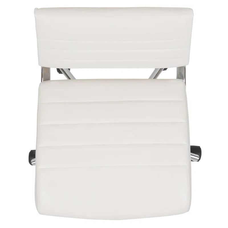 Flash Furniture Mid-Back Armless LeatherSoft Ribbed Executive Swivel Office Chair