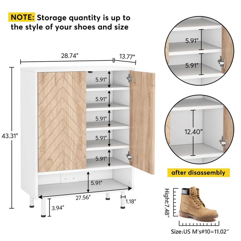 Orren Ellis 18 Pair Shoe Storage Cabinet