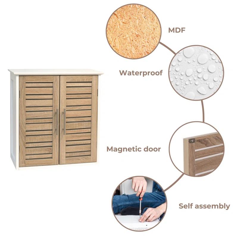 Evideco Stockholm 20.5" W x 21.7" H x 8.7 D Wall Mounted Bathroom Cabinet Oak Color & Reviews | Wayfair