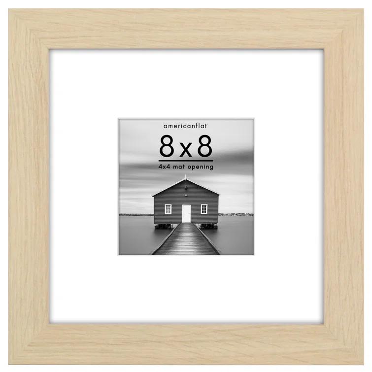 Americanflat Americanflat Picture Frame - Frame with Mat - Wide Molding - Shatter-Resistant Glass