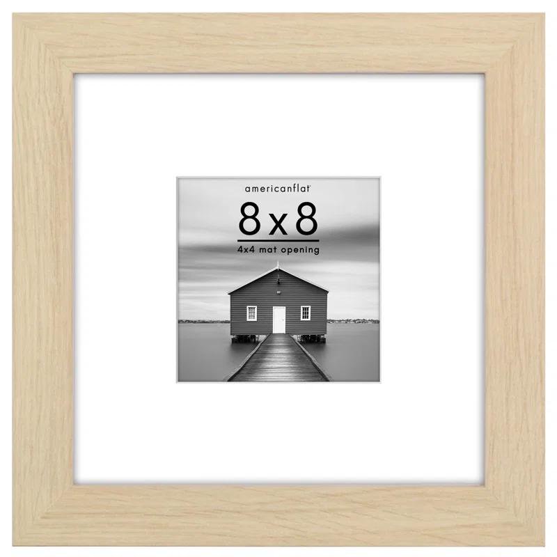 Americanflat Americanflat Picture Frame - Frame with Mat - Wide Molding - Shatter-Resistant Glass
