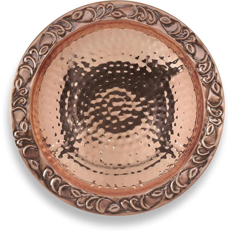 Fleur De Lis Living Heenan Copper Mosaic Birdbath
