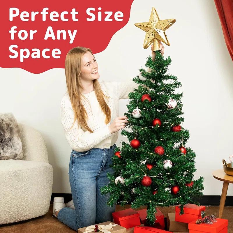 Premium 4Ft Christmas Tree W/ 320 Tips For Fullness - 4 FT Christmas Tree Small - Artificial Canadian Fir Full Bodied Small Christmas Tree 4Ft W/Metal Stand, Lightweight & Easy To Assemble