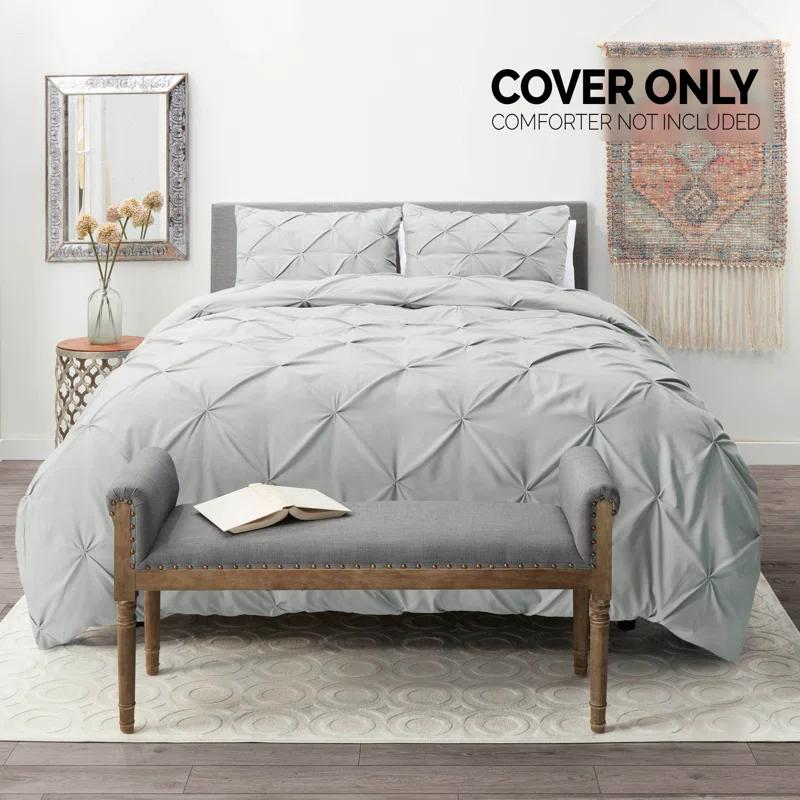 Nestl Double Brushed Pleated Duvet Cover Set
