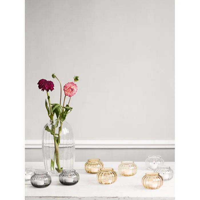 Clear Glass Primula Tealight Candle Holder
