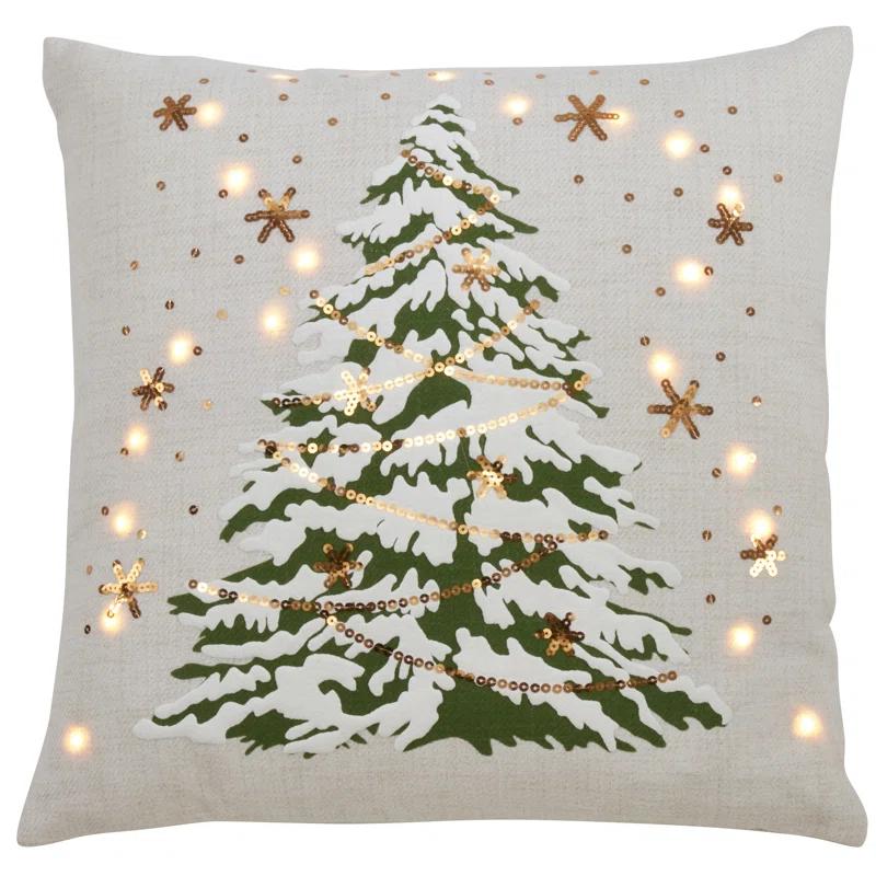 Saro O Tannenbaum Collection Sequined Throw Pillow