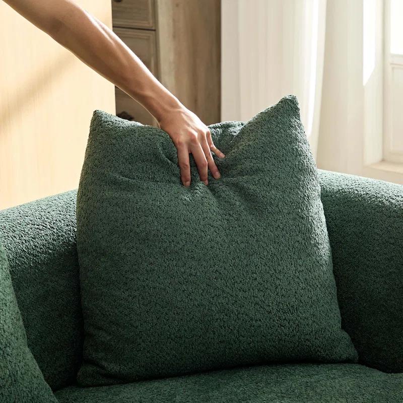 Hokku Designs 102.36" Mid-Century Modern Upholstered 4-Seat Sectional Curved Sofa Couch