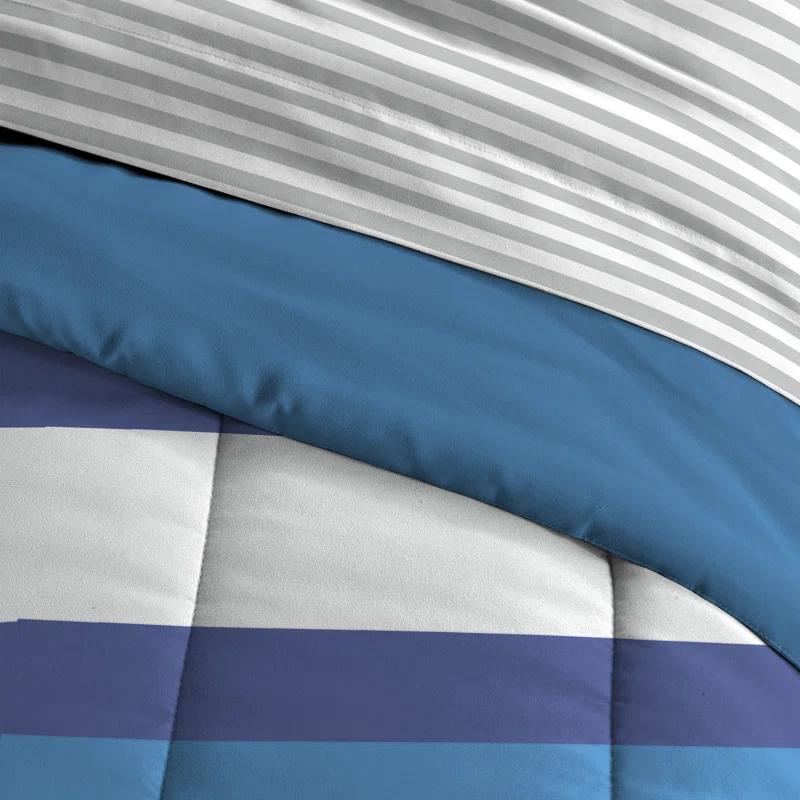 Dream Factory Dream Factory Rugby Stripe 5 Piece Comforter Set