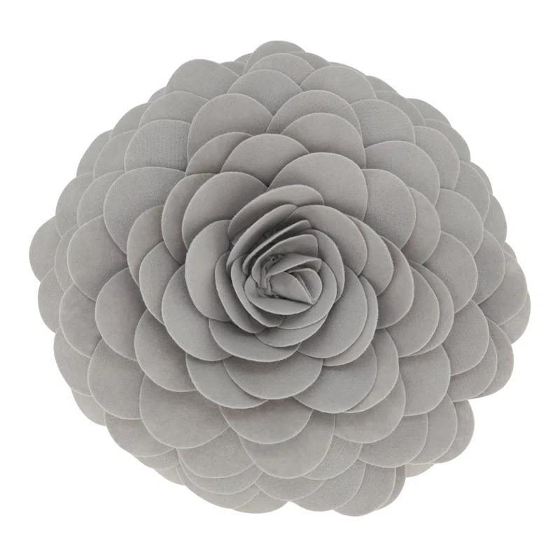 Saro Felt Collection Appliqued Felt Throw Pillow