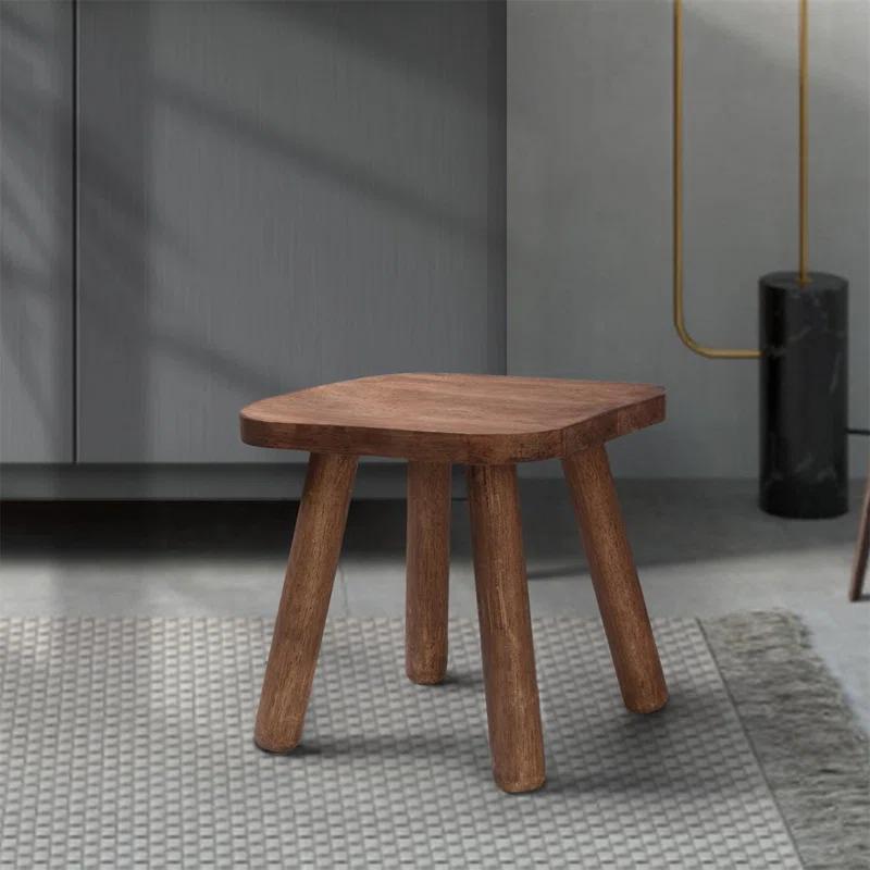 Millwood Pines Small Wooden Stool With Four Detachable And Assembled Legs Nicely Balanced (Classic 9.3Inch)