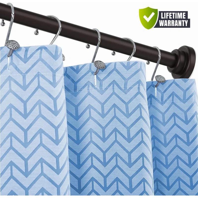 JDLiving Maxda Premium 43"- 72" Adjustable Rustproof Straight Tension Shower Curtain Rod- No Drill
