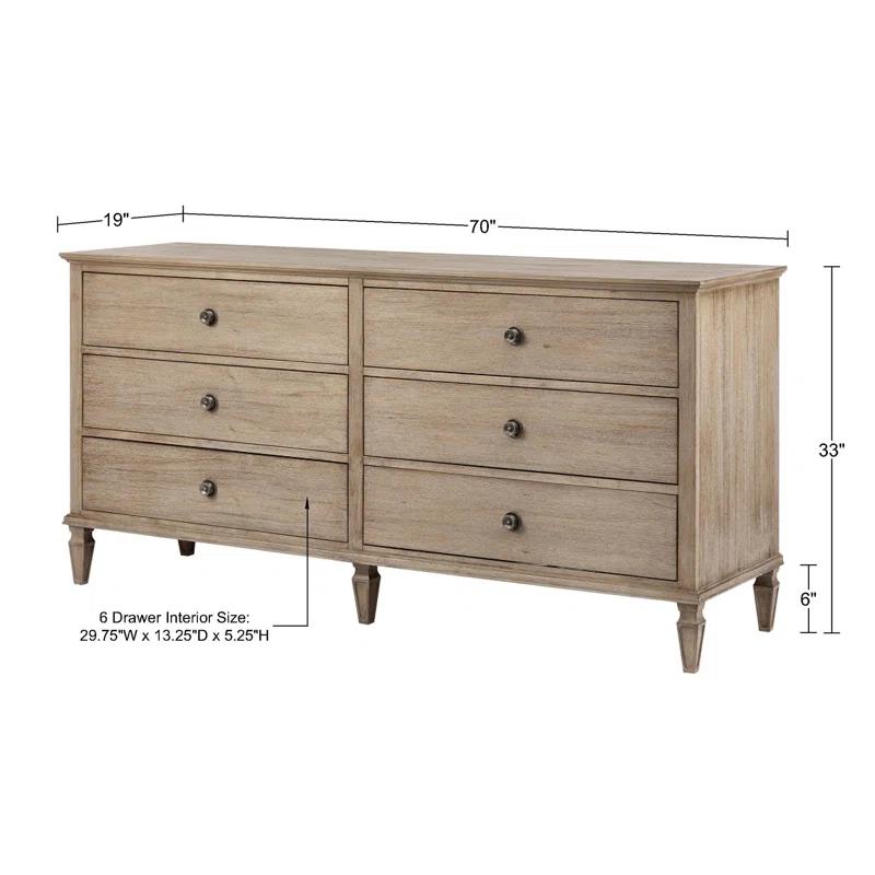 Birch Lane™ Garland 6-Drawer Double Wide Wood Dresser