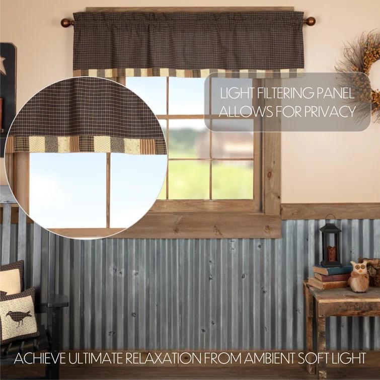 VHC Brands Kettle Grove Plaid Cotton Scalloped Window Valance in