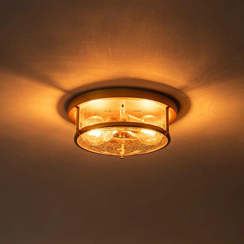 Lampkins 2 - Light Seeded Glass Shaded Flush Mount