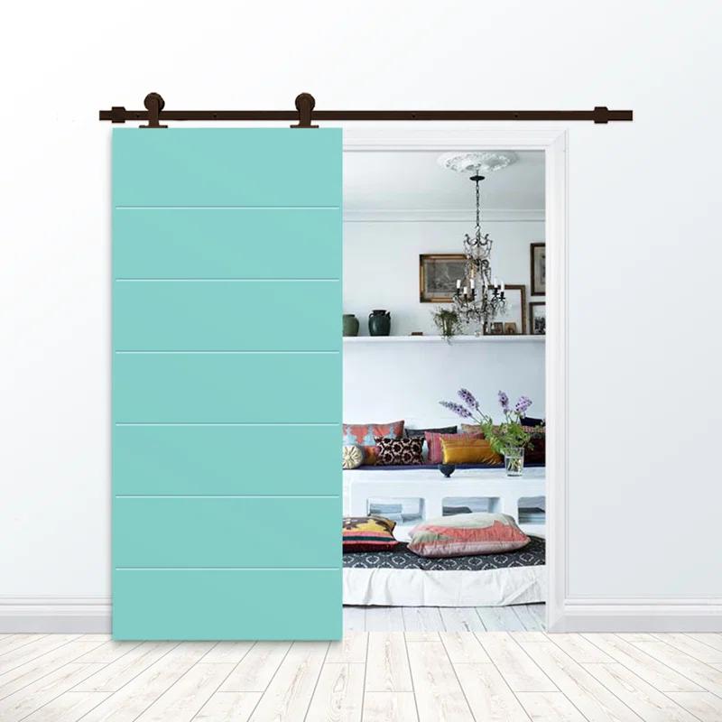 Calhome Hollow Paneled Painted with Installation Hardware Kit Barn Door
