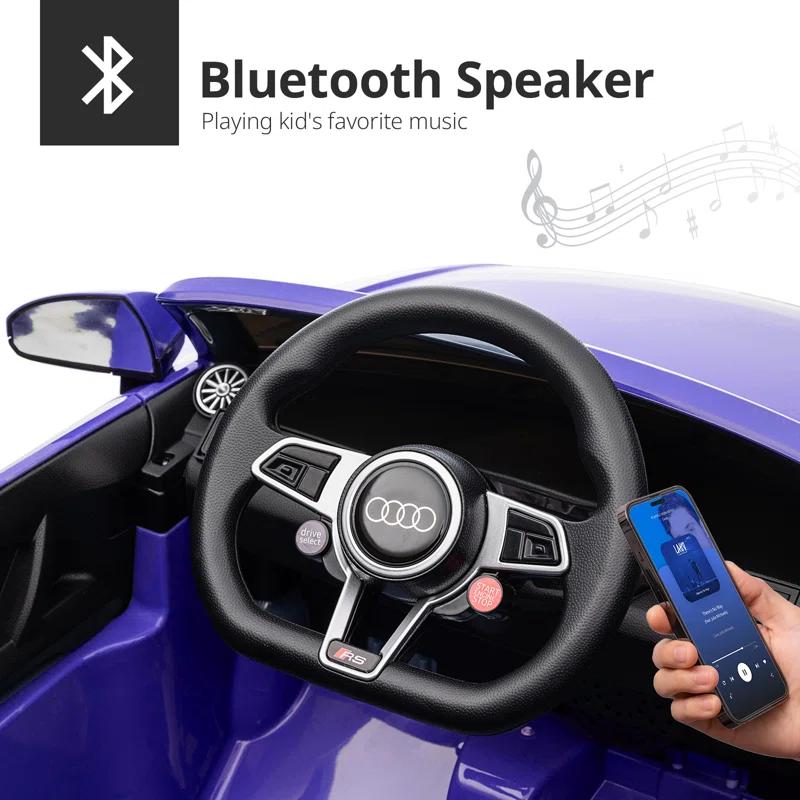 Outfunny Electric Car for Kids, Licensed Audi 6V Ride on Toy Car for Toddlers with Remote, Bluetooth