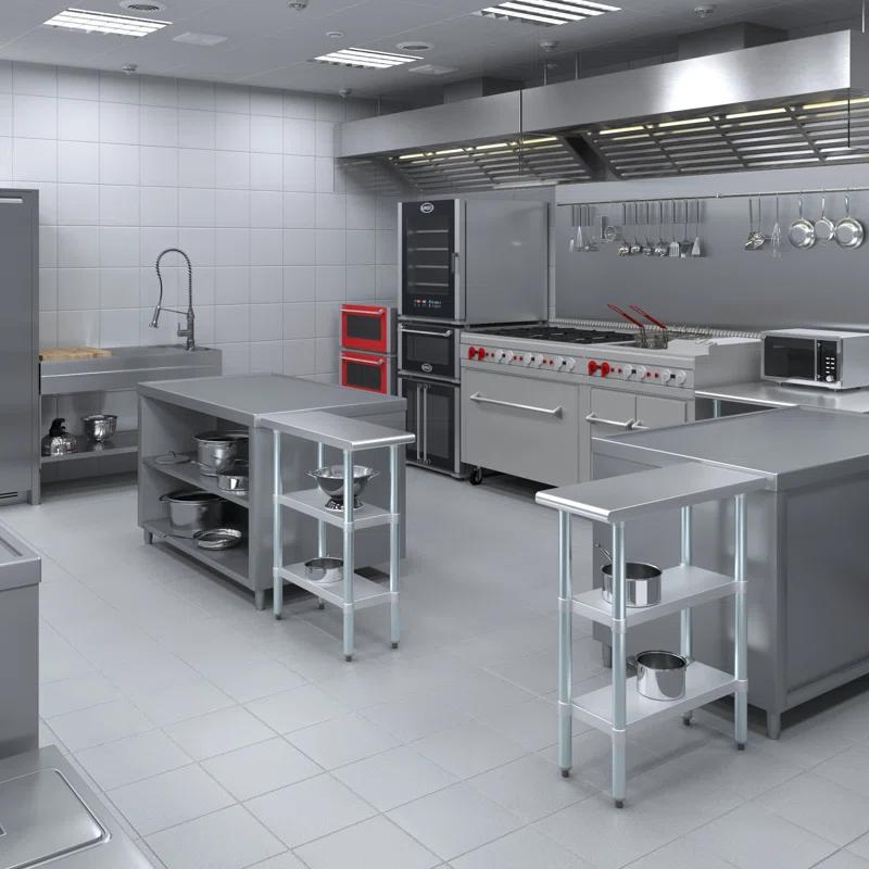Stainless Steel Work Table with 2 Shelves