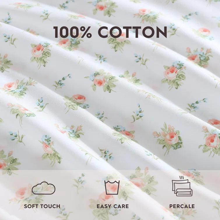 Laura Ashley Laura Ashley Printed Cotton Percale 2 Piece Pillowcase Set