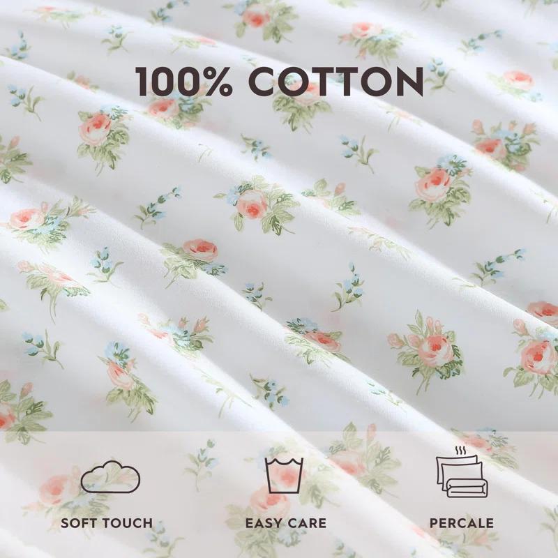 Laura Ashley Laura Ashley Floral Ruffled Hem Cotton Sheet Sets