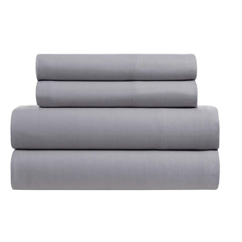 Kathy Ireland Home Kathy Ireland Herringbone Twill 4 Piece Cotton Sheet Set (King or Queen) (Set of 4)