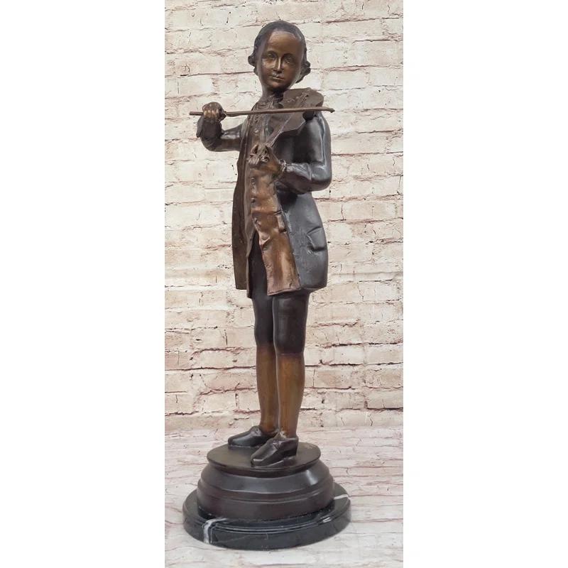 Bloomsbury Market Limited Edition Signed  Numbered By Collett Mozart With Violin Bronze Sculpture