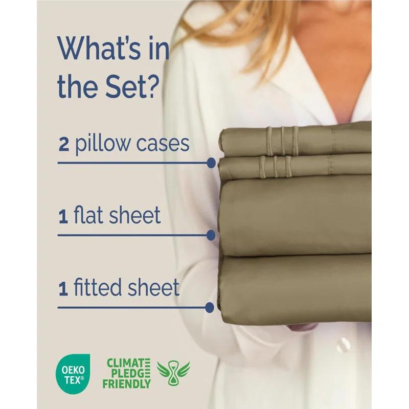 CGK Linens 4 Piece Sheet Set Premium Cooling, Soft & Wrinkle Free Sheet Set