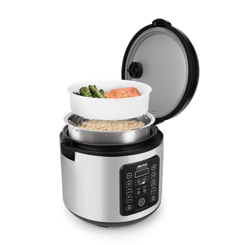 Aroma SmartCarb® 10-Cup (Uncooked) / 20-Cup (Cooked) Cool Touch Rice Cooker, Stainless Steel, 5 Qt & Reviews | Wayfair