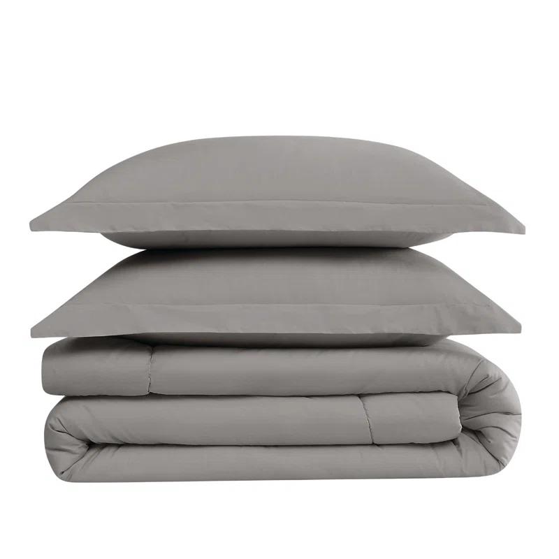 Brooklyn Loom Brooklyn Loom Oversized Cotton Percale King 3 Piece Comforter Set