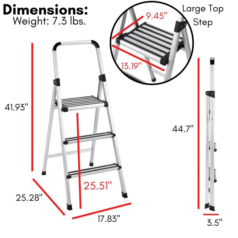 BirdRock Home 2 - Step Plastic Folding Step Ladder