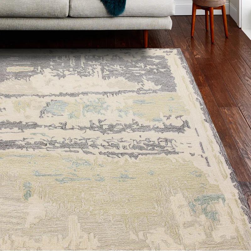 Bashian Rugs Handmade Tufted Ivory Rug