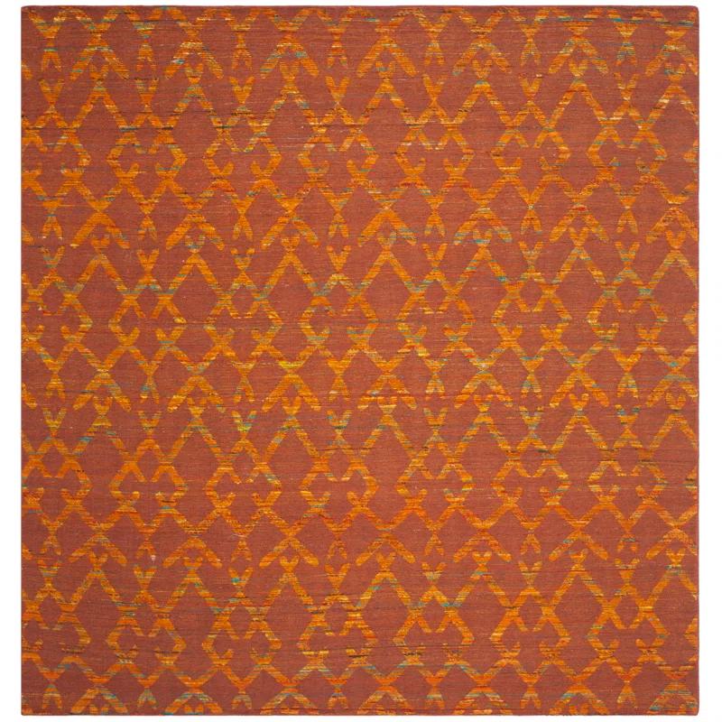 Straw Patch Hand Woven Flat Weave Wool & Cotton Geometric Rug