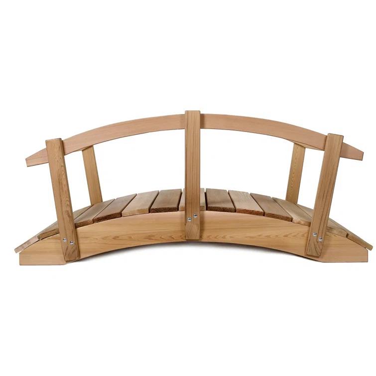 All Things Cedar Wood Garden Bridge with Side Rails