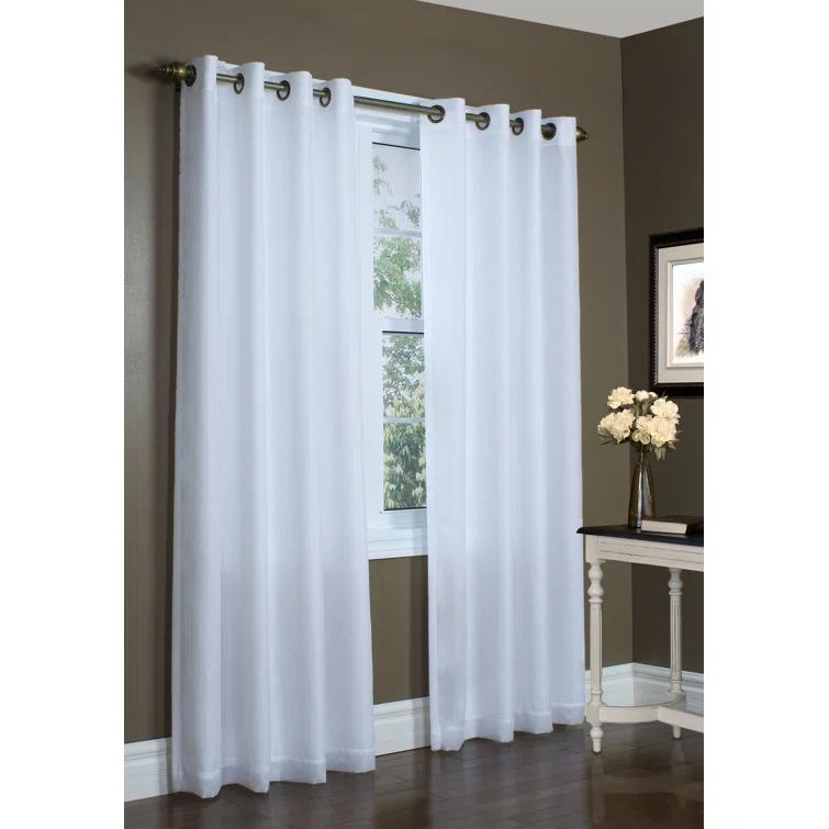 Thermalogic Galion Solid Color Semi-Sheer Thermal Grommet Single Curtain Panel
