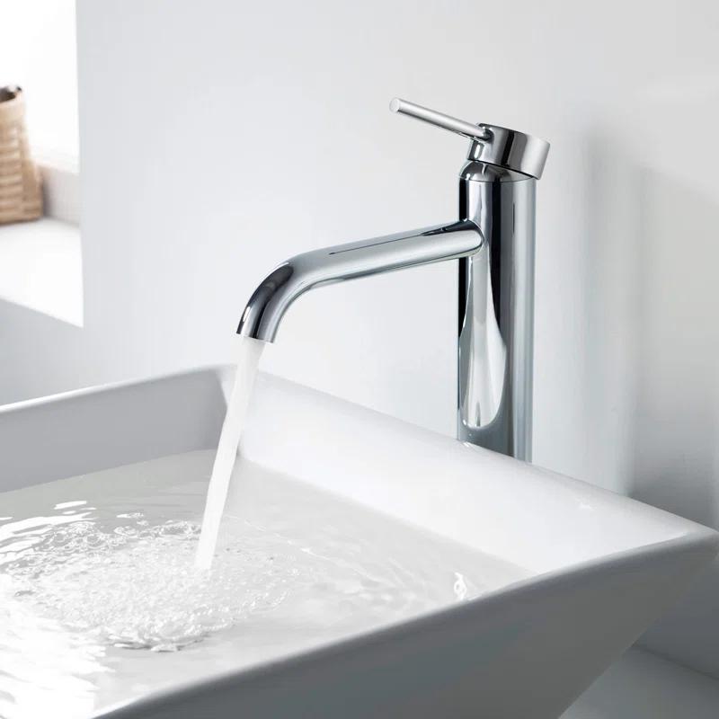 KIBI C-KBF1009CH-KPW101CH Circular Vessel Sink Faucet Single-handle Bathroom Faucet