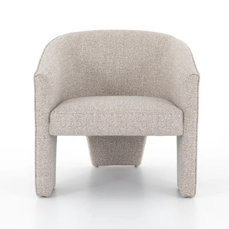 Light Grey Manufactured Wood Contemporary Barrel Chair