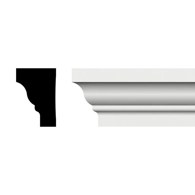 Ekena Millwork 2"H x 1 3/8"P x 96"L Ram Crown Moulding, PVC