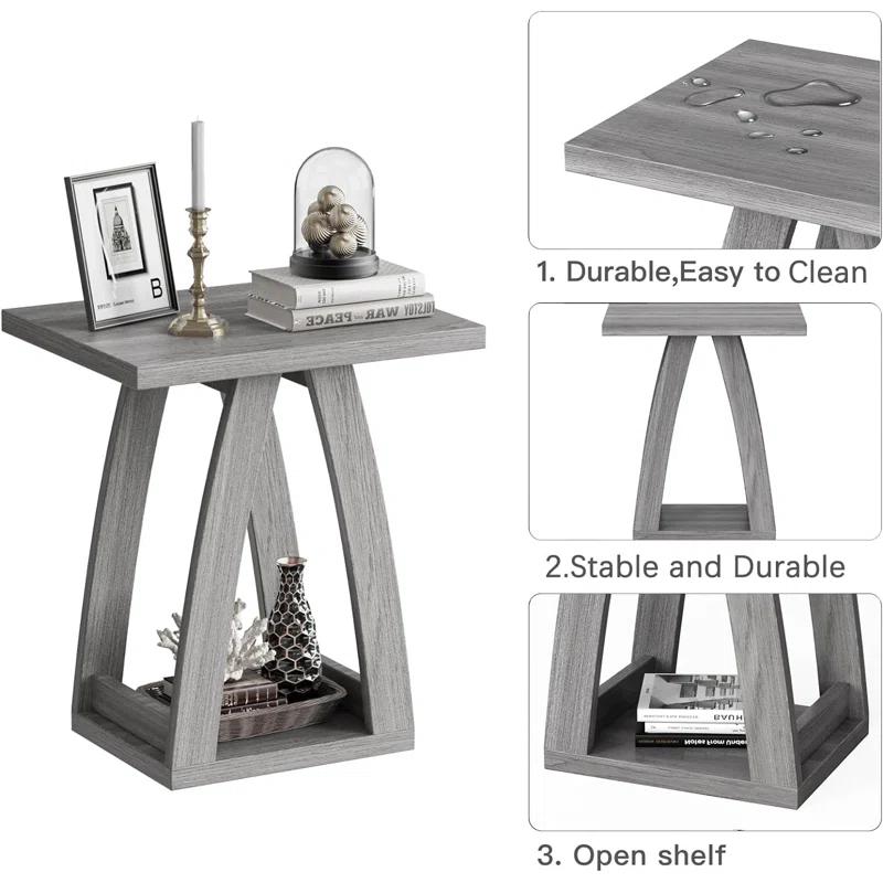 End Table Set Of 2, Side Table, Nightstand, Sofa Side Table With Shelf, Modern End Table For Living Room, Bedroom