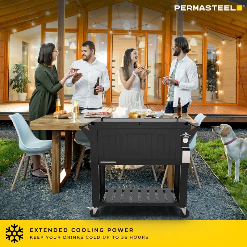 Permasteel Permasteel 80 Qt. Furniture Style Rolling Patio Cooler