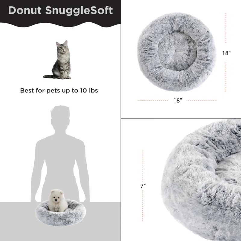 Best Friends By Sheri Best Friends by Sheri SnuggleSoft Faux Fur Memory Foam Calming Donut Bed