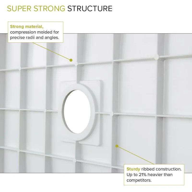 Transolid 36'' W 36'' D Square Single Shower Base FLU3636C-31