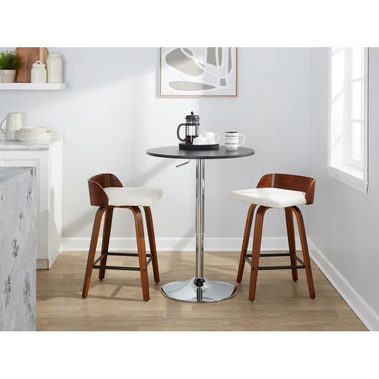 LumiSource Swivel Upholstered Counter Stool (Set of 2)