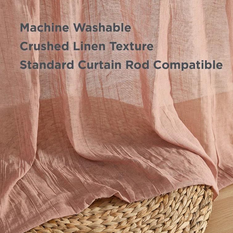 Solid Semi-Sheer Curtain Panels (Set of 2)