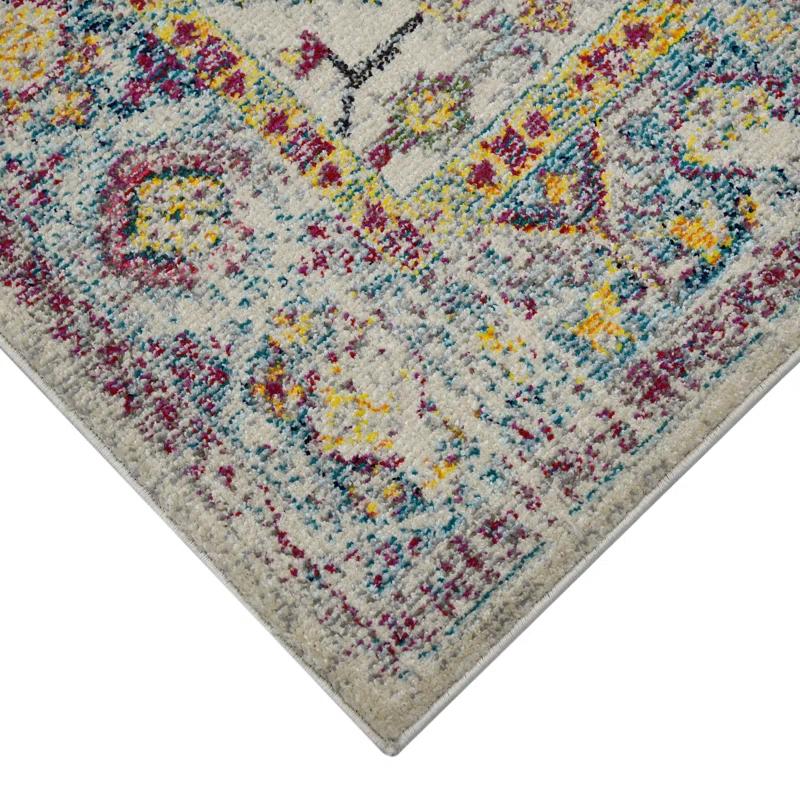 AMER Rugs Alyssa Transitional Bordered Durable Performance Multicolor Area Rug
