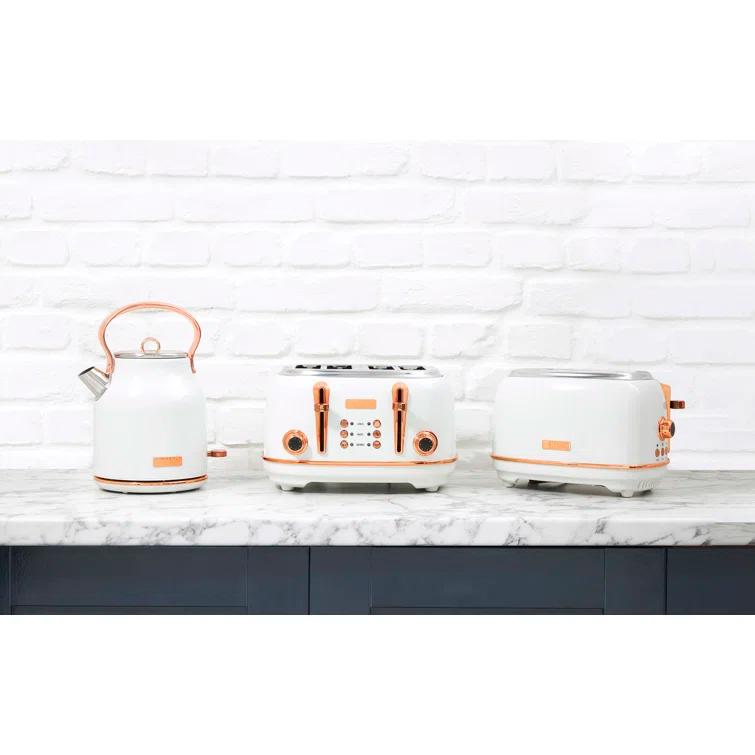HADEN Heritage Ivory and Copper 4-Slice Toaster