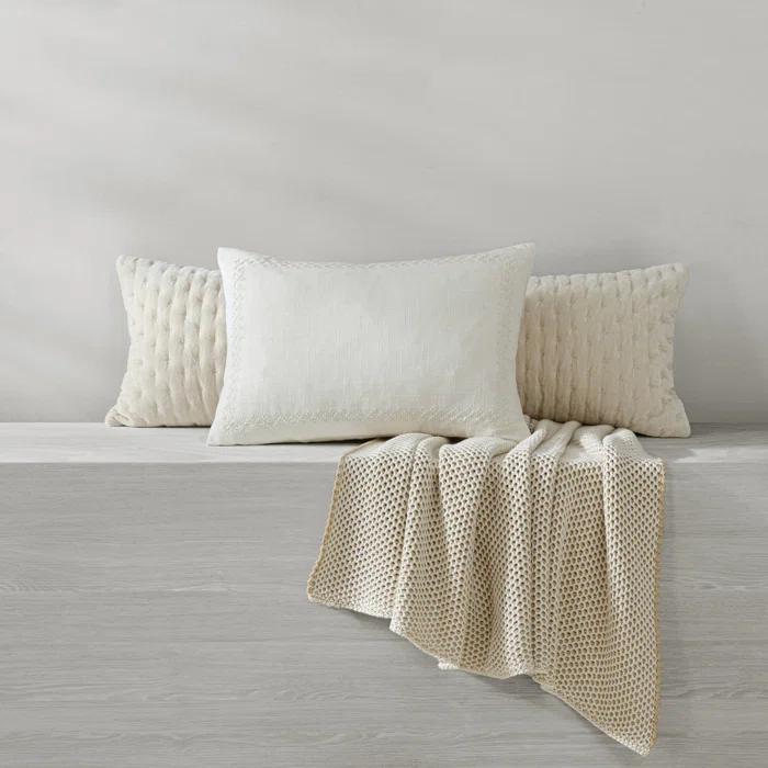 DKNY Pure DKNY Pure Border Embroidery 14In X 20In Decorative Pillow Birch