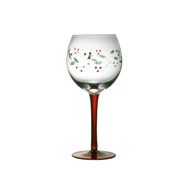 Pfaltzgraff Winterberry 13 oz. Hand Painted Wine Goblets (Set of 4)