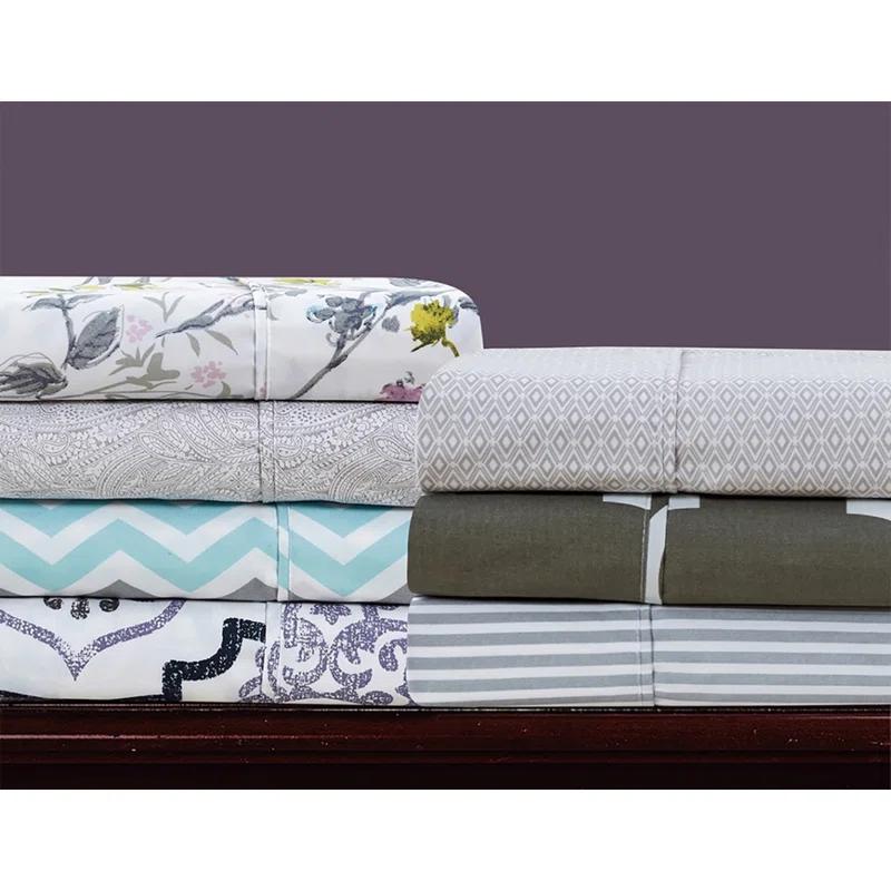 Bibb Home Egyptian Luxury 1800 Thread Count 4 pc Printed Sheet Sets