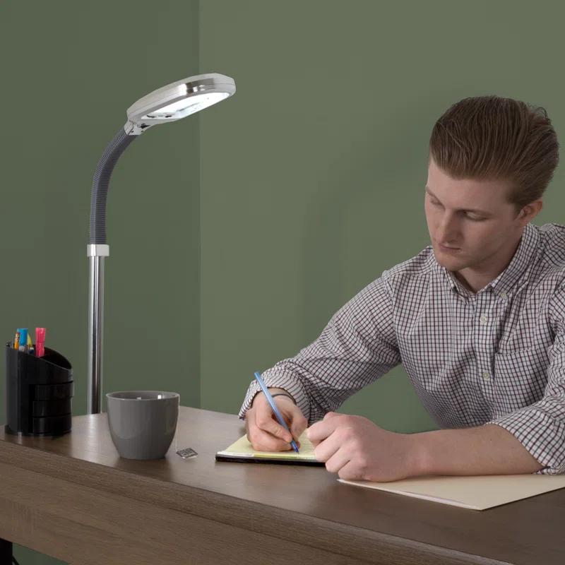 Lavish Home Home Sunlight 60" Task Floor Lamp, - Full Spectrum Natural Sunlight Lamp with Bendable Neck