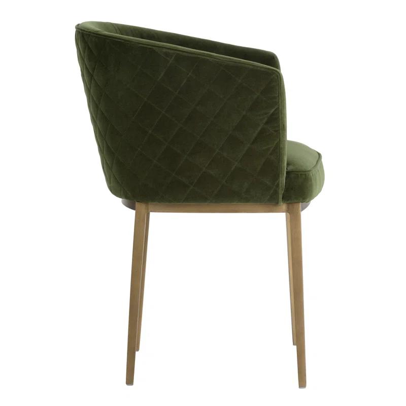Rosdorf Park Melson 19'' H Tufted Upholstered Metal Armchair